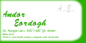 andor eordogh business card